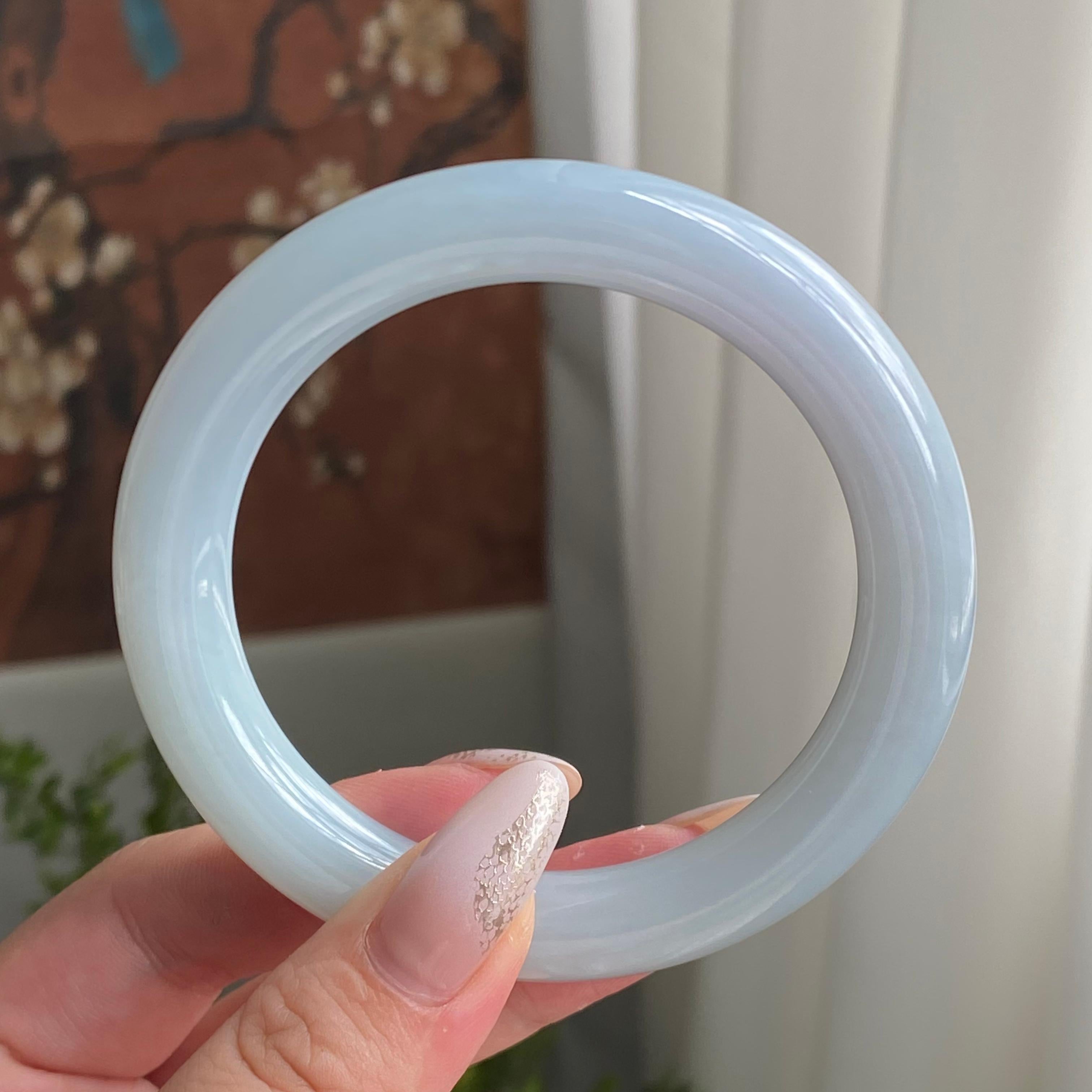 细糯种淡春彩圆条手镯（58圈）（yc213610）