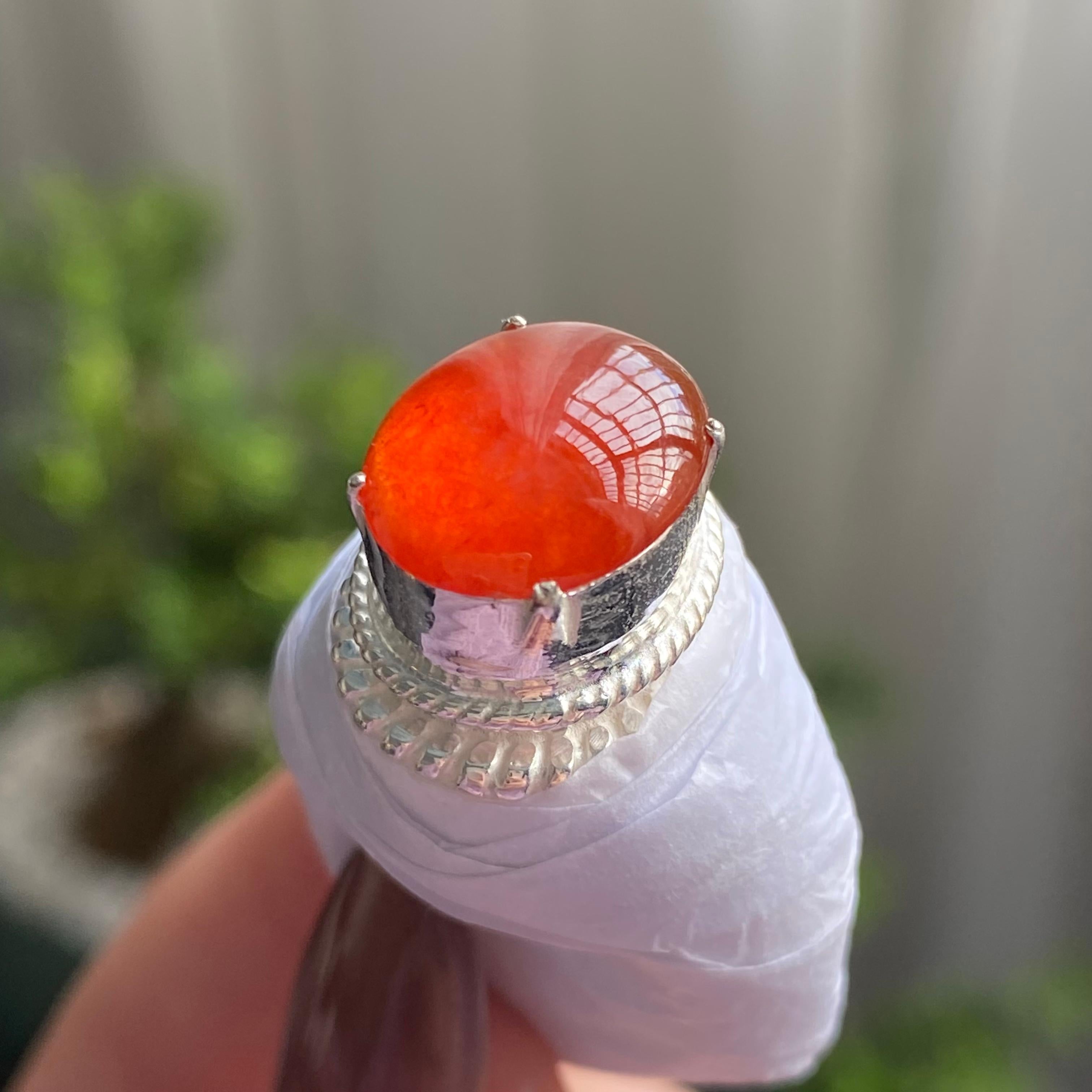 冰种红翡蛋面裸石（yc199667）