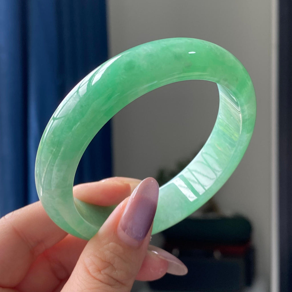 细糯种满绿平安镯手镯（59圈）（yc196856）