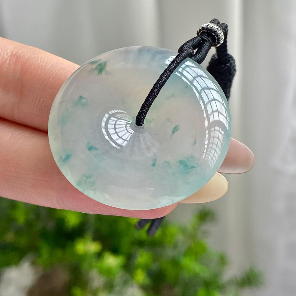 冰种飘花平安扣吊坠（yc201425）