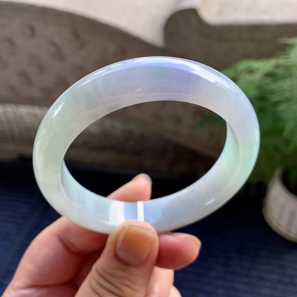 糯冰种春彩平安镯（56.3mm）（yc106859）
