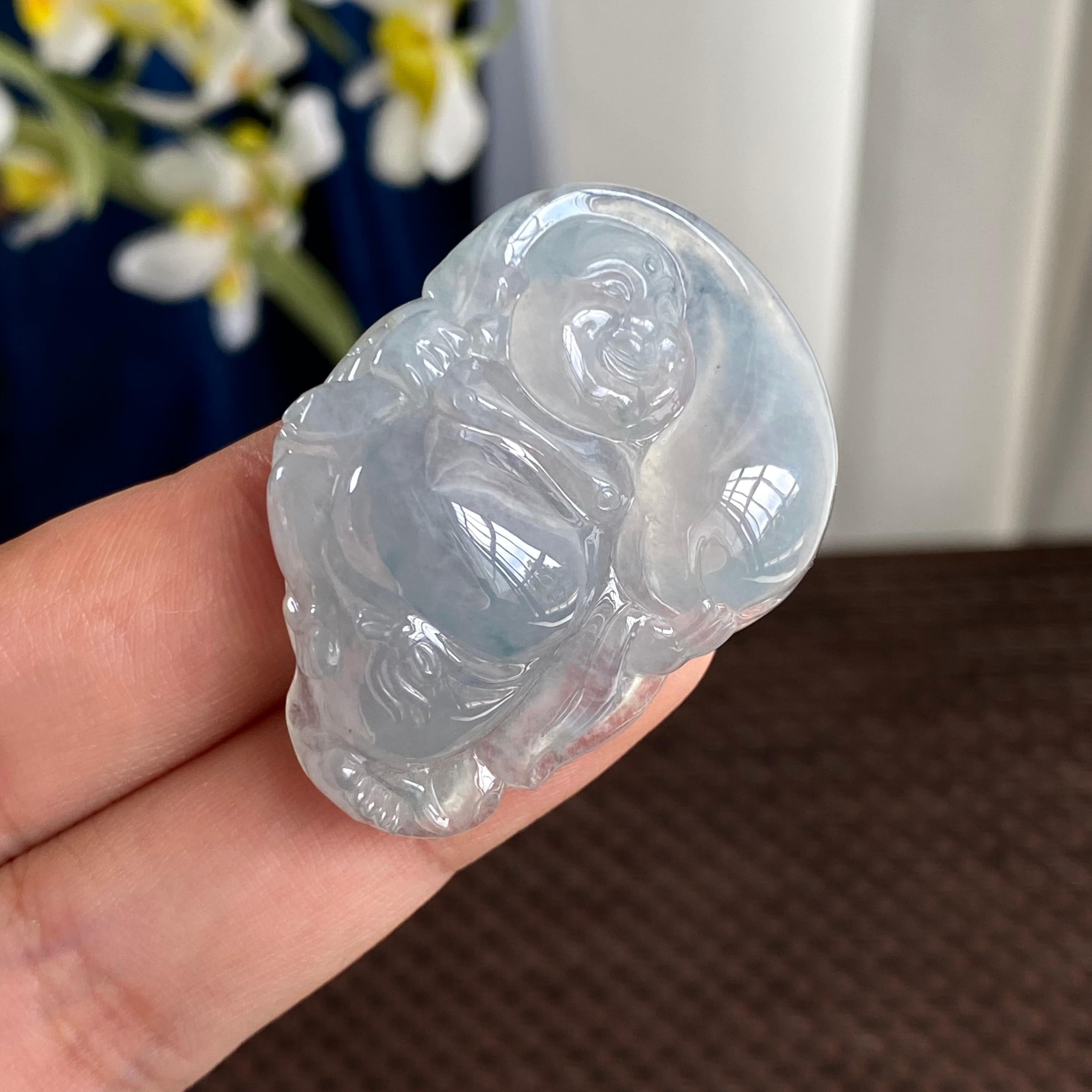 糯冰种白月光佛公吊坠（yc293139）