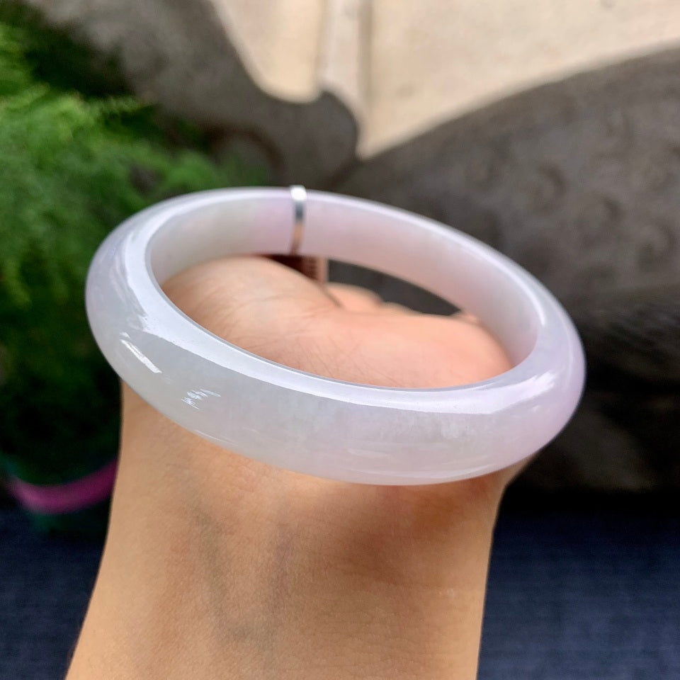 细糯种淡粉紫平安镯（57.3mm）（yc097094）