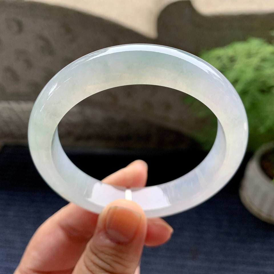 糯冰种淡晴底平安镯（57mm）（yc093399）