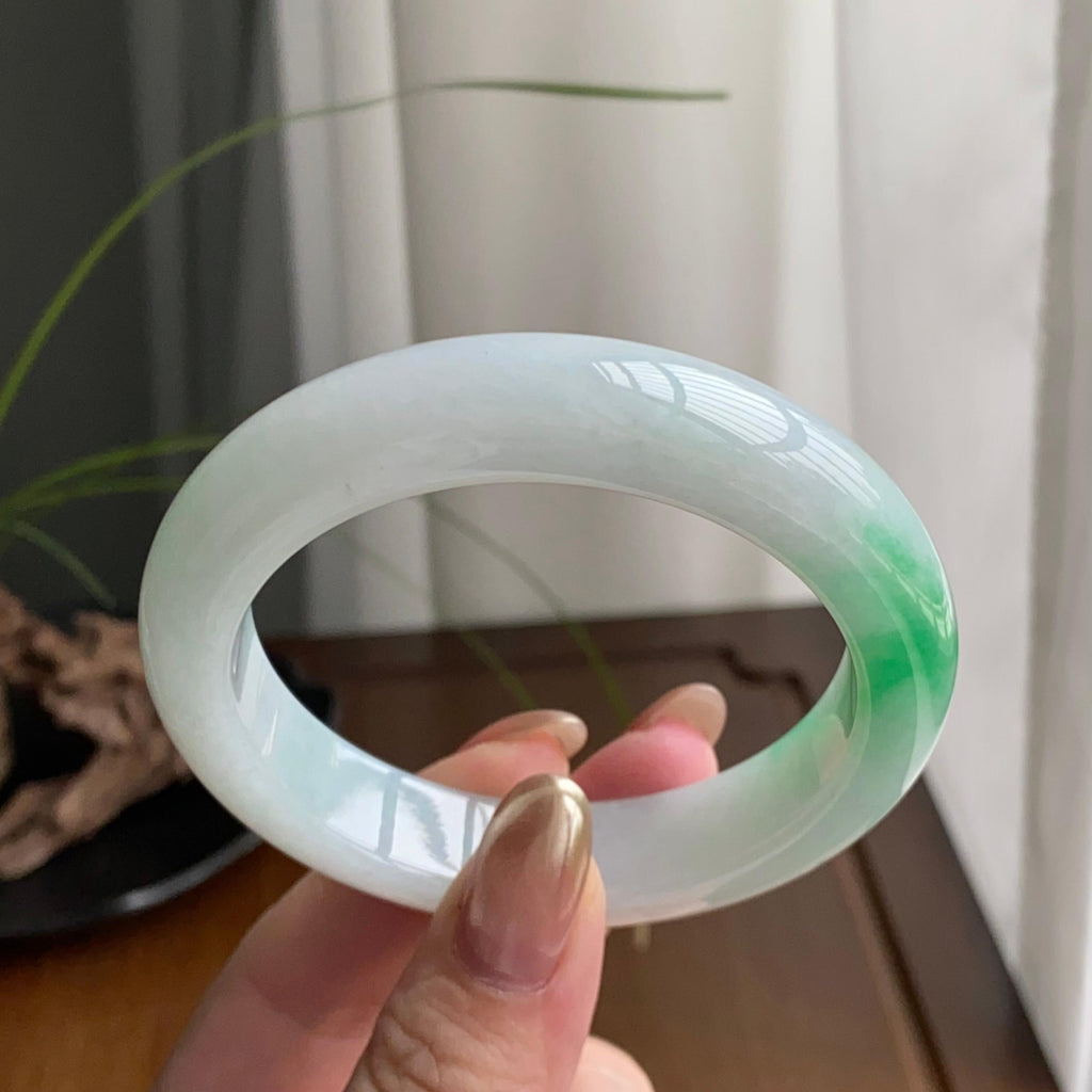 细糯种白底青平安镯（55圈）（yc259456）