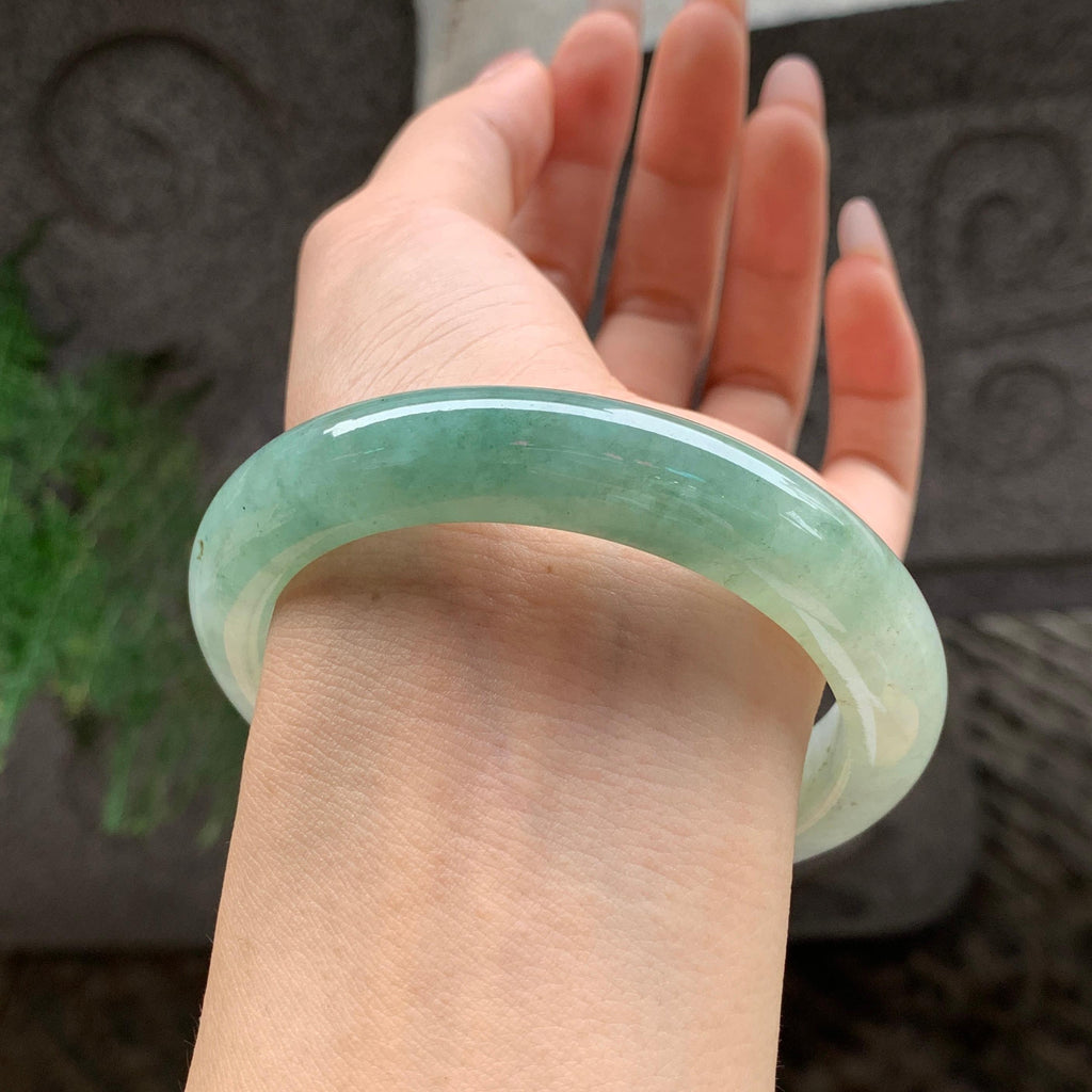 细糯种湖水绿半山水正圈平安扣 55.7圈 天然A货缅甸翡翠（yc693087）