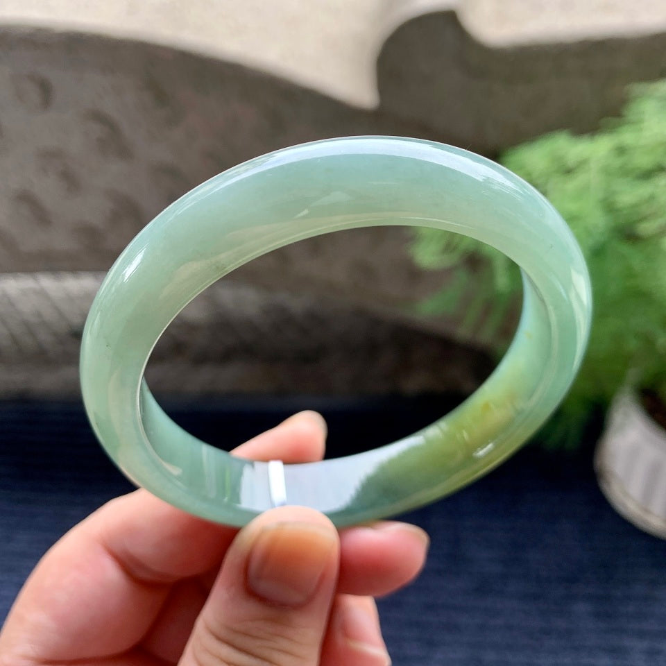 细糯种晴底飘黄翡平安镯（58.8mm）（yc101924）