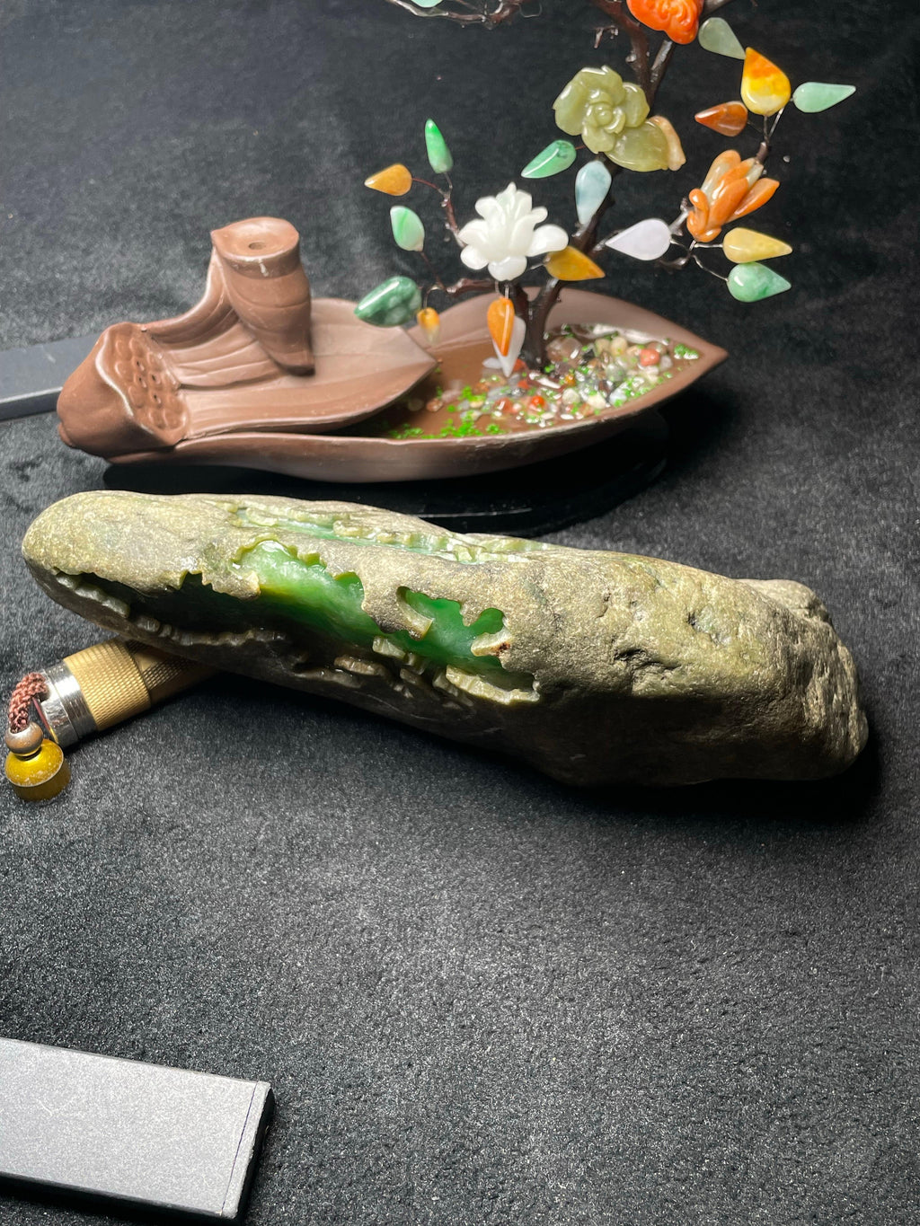 极品莫西沙黄加绿手镯料（yc496957）