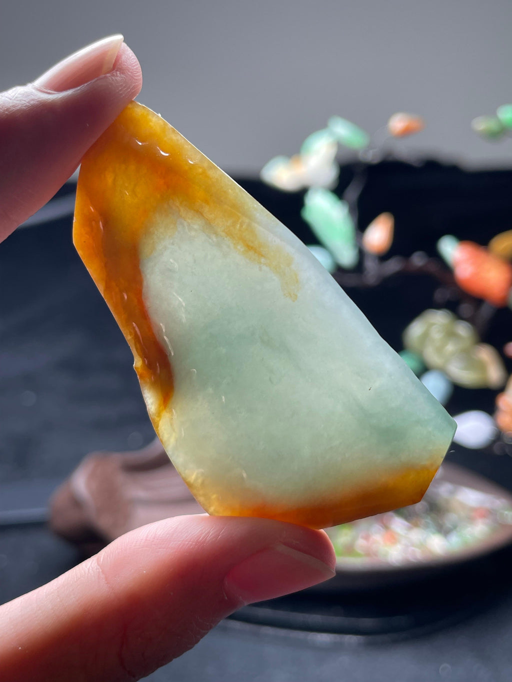 天然黄翡俏色片料（yc522628）