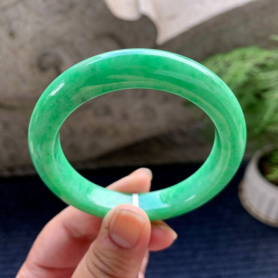 糯种满绿平安镯（55.3mm）（yc089894）