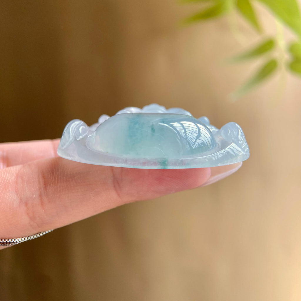 18k金钻镶冰种飘花佛公吊坠（yc207505）