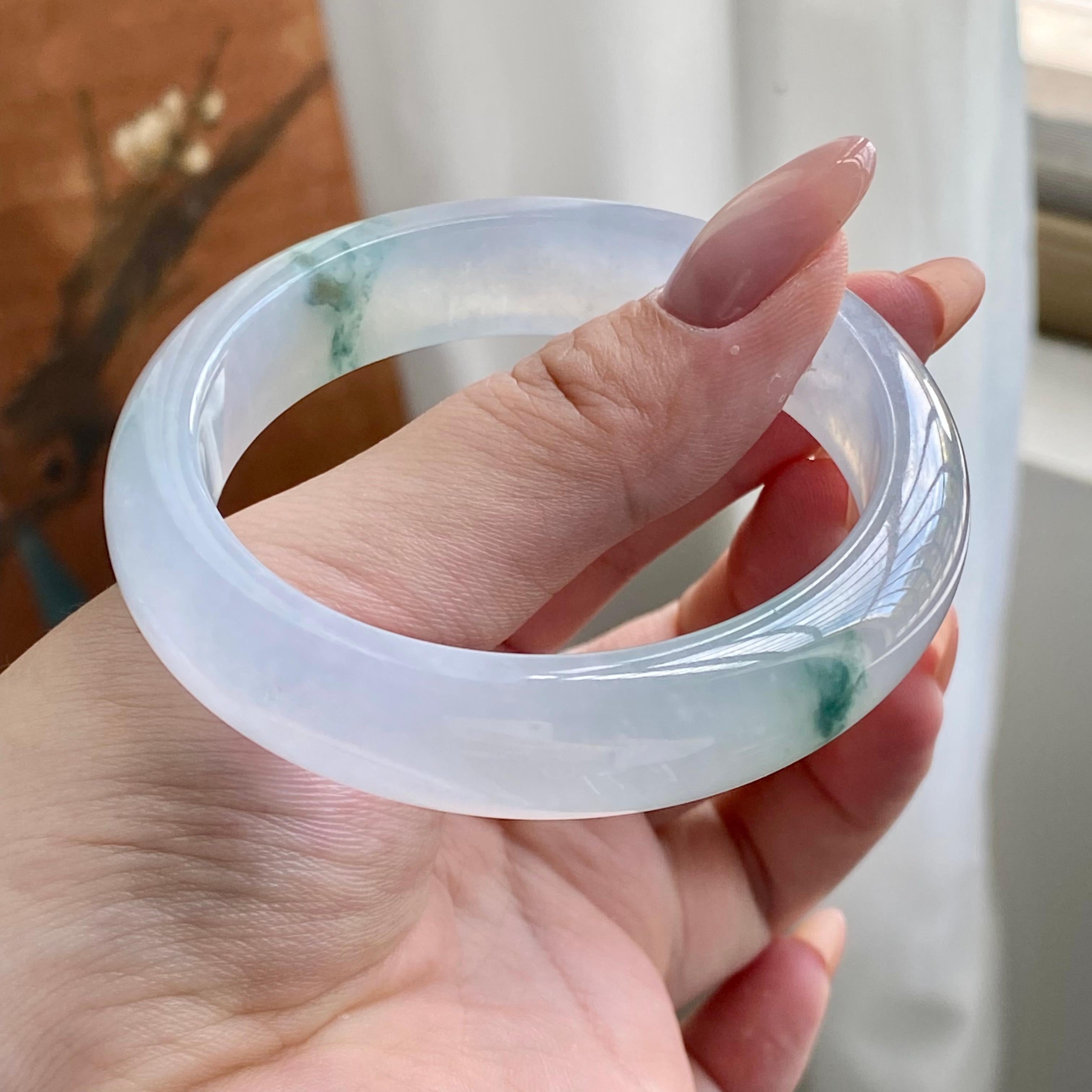 冰种飘花平安镯（54圈）（yc228809）