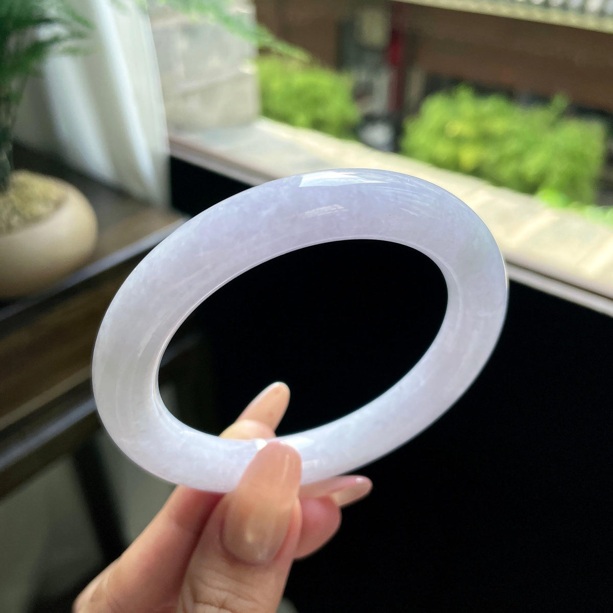 糯种粉紫罗兰圆条美人条 56圈 天然缅甸A货翡翠（yc693168）