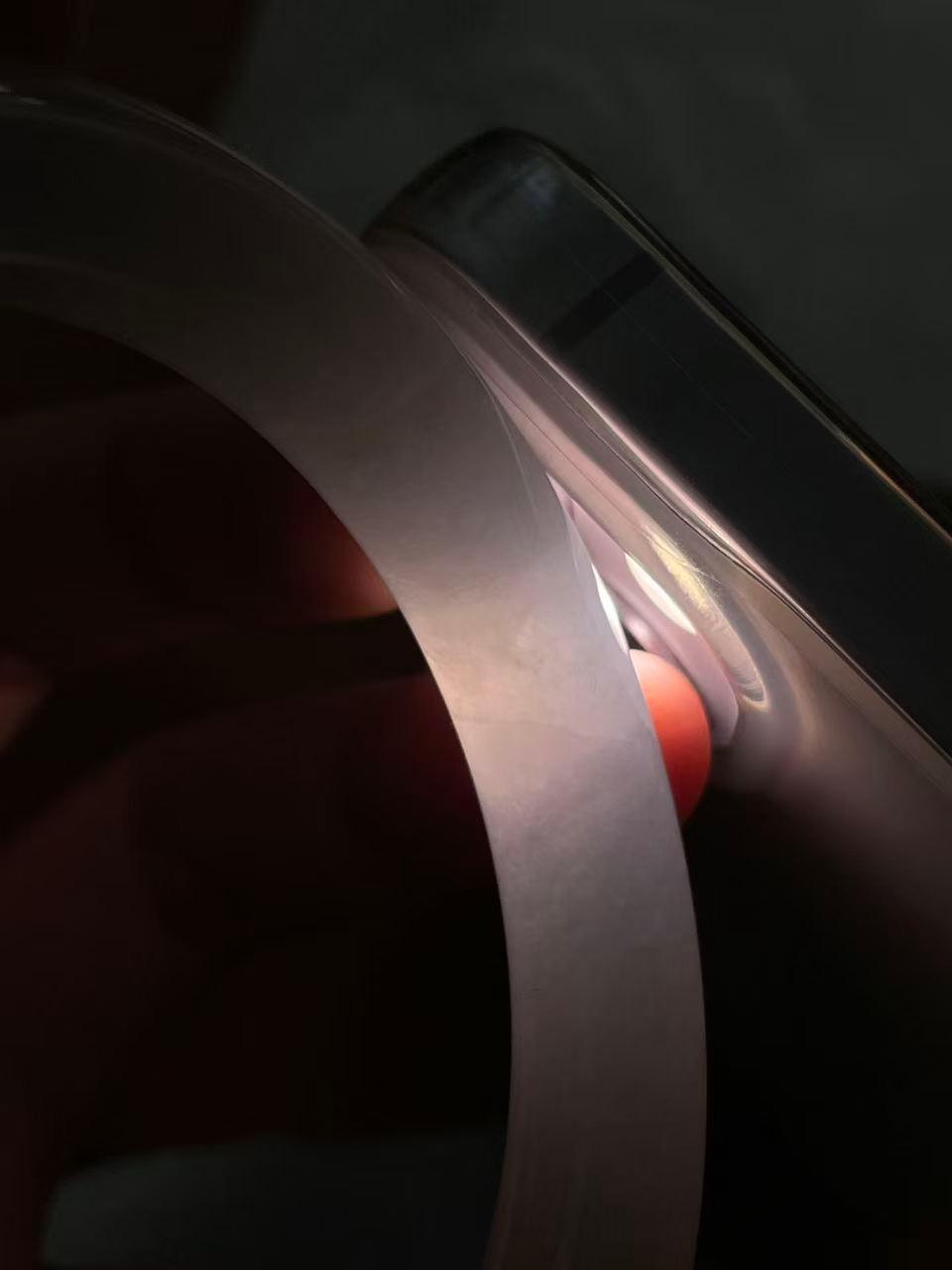 糯冰种淡晴底圆条手镯 53.5圈口 天然缅甸A货翡翠（yc532854）