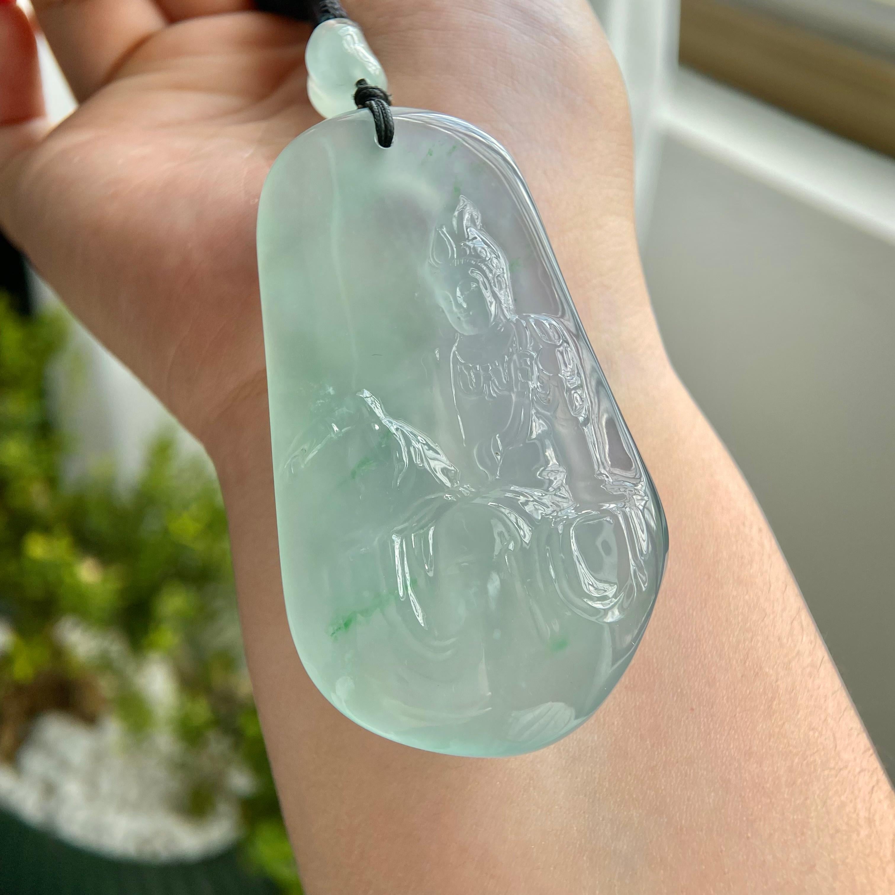 冰种晴底度母牌吊坠（yc216312）