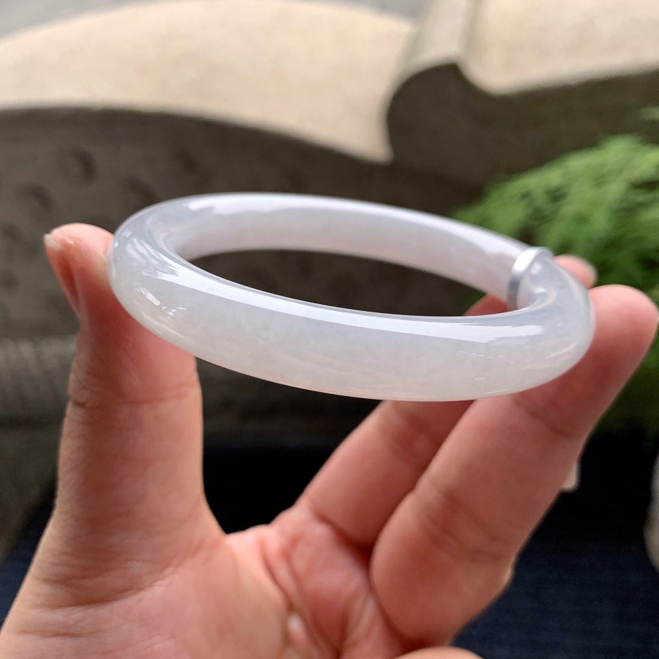 细糯种无色圆条手镯（55.6mm）（yc093436）