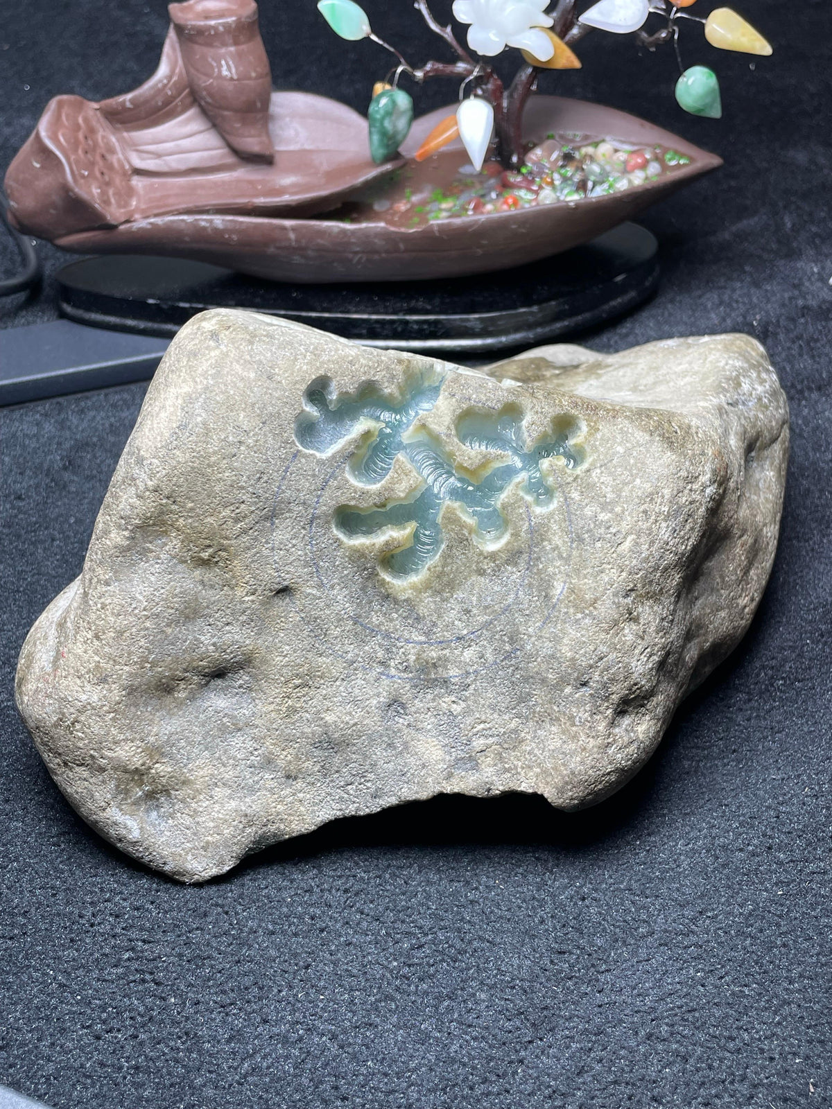 南齐开窗冰晴飘花手镯料（yc537774）