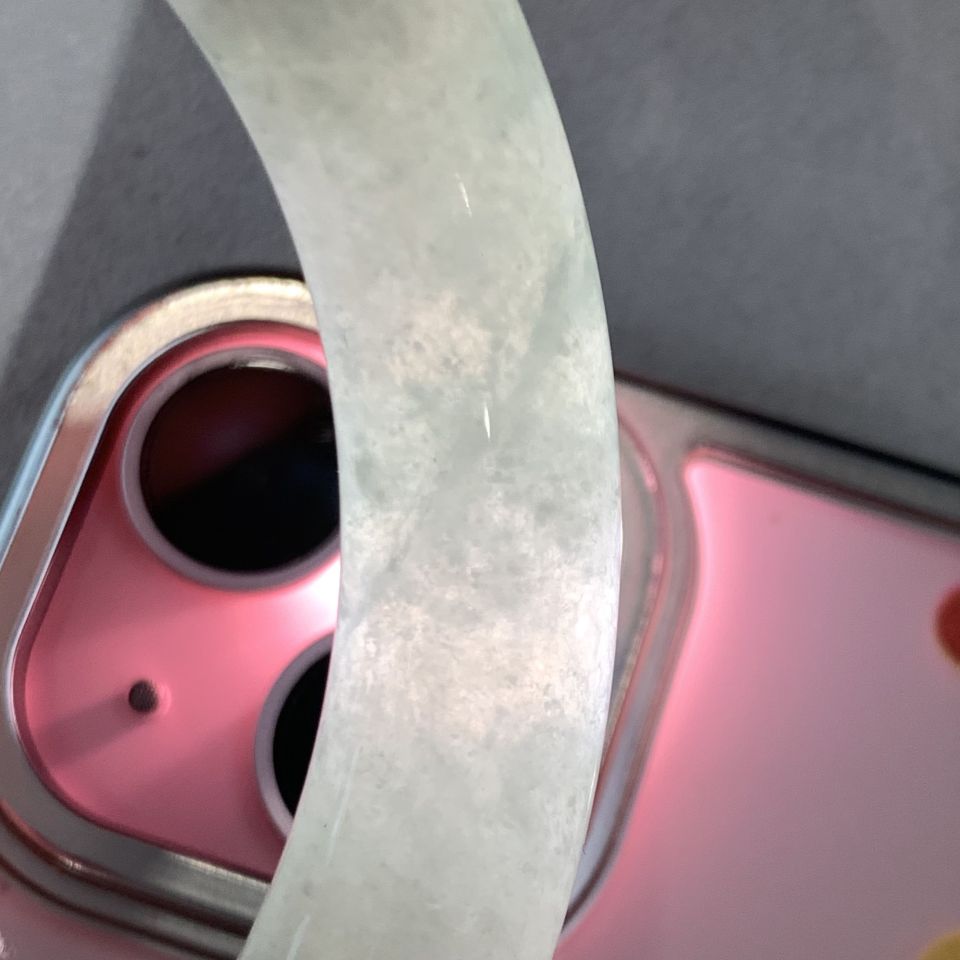 细糯种带底色飘花圆条手镯（56.8mm）（yc079224）
