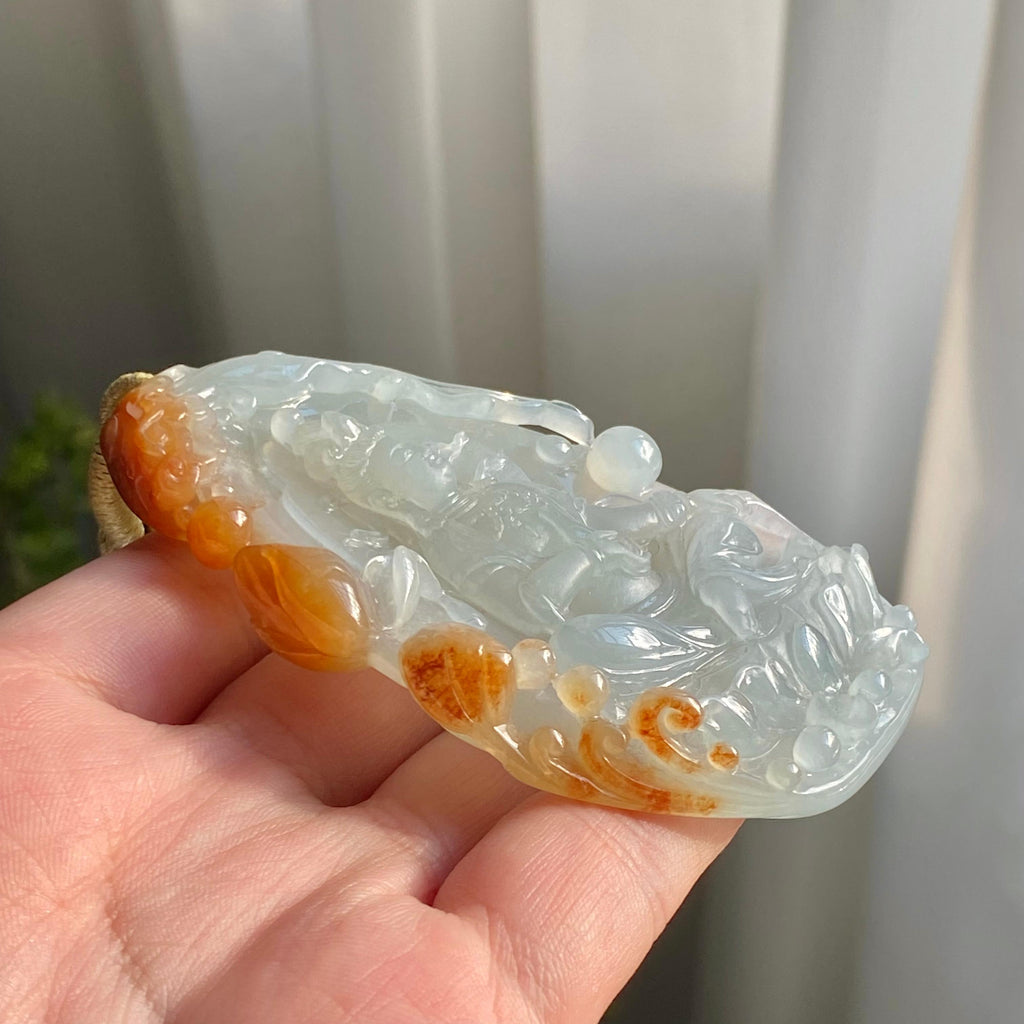 糯冰种双彩度母牌吊坠（yc214708）