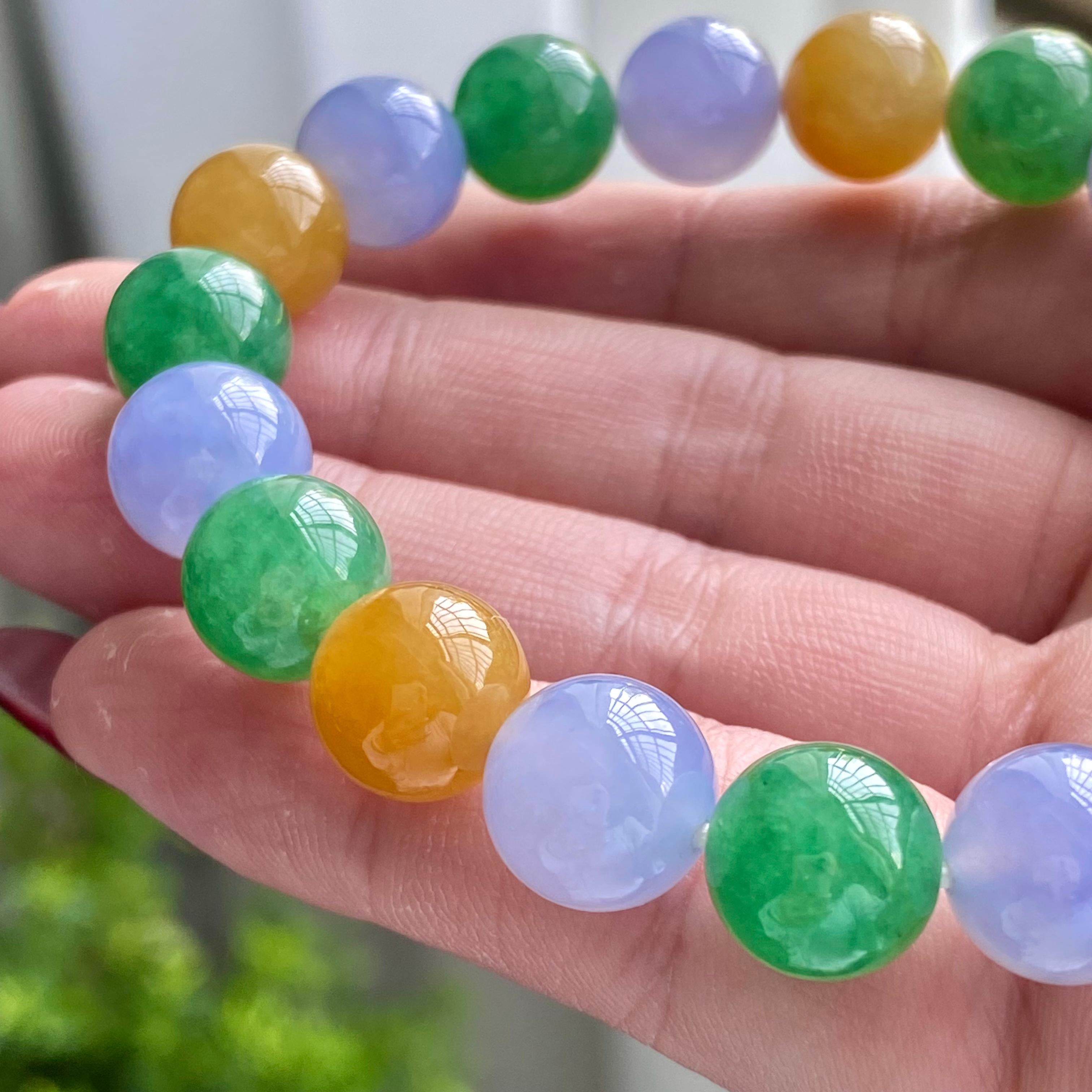 糯冰种多宝单圈手串（19颗）（yc203438）