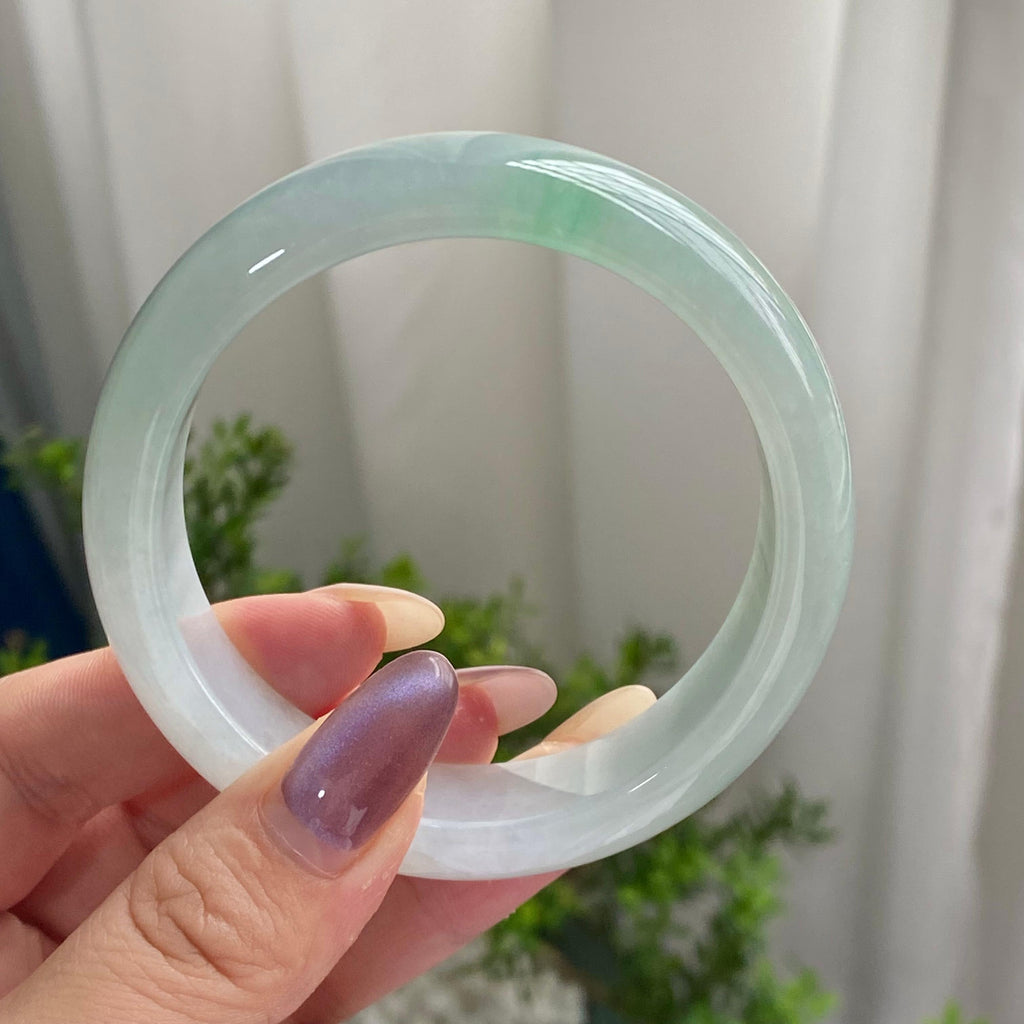 细糯种晴底飘花平安镯（57圈）（yc201910）