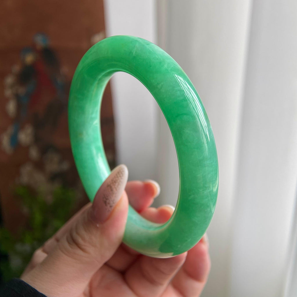 细糯种满绿圆条手镯（58圈）（yc209408）