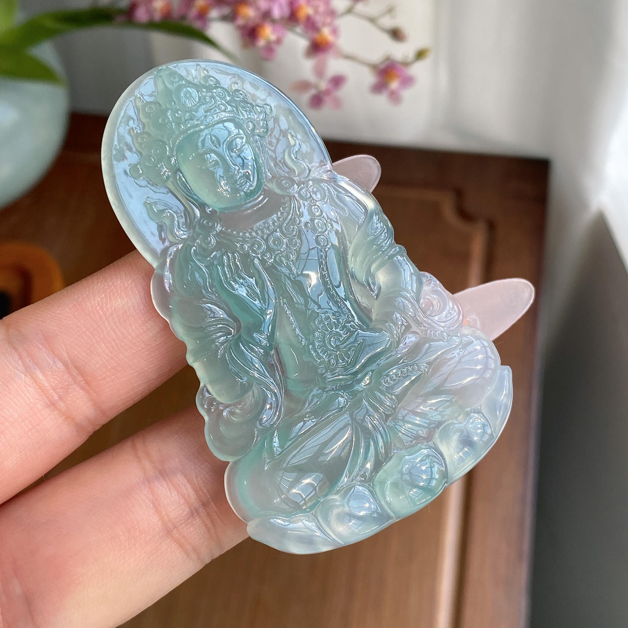 冰种晴底观音吊坠（yc297105）