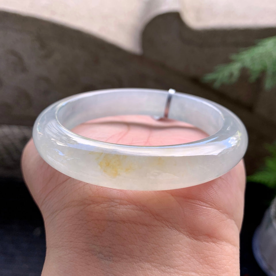 冰种雪花棉黄翡平安镯（56.4mm）（TF07073822）