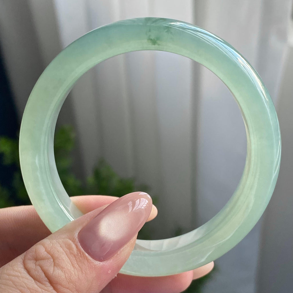 冰种晴底飘花平安镯（53圈）（yc228617）