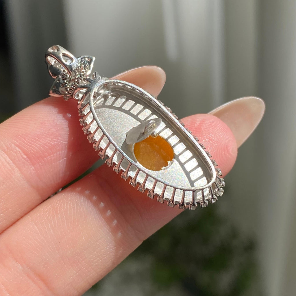 18k金钻镶冰种黄翡福瓜吊坠（yc206699）