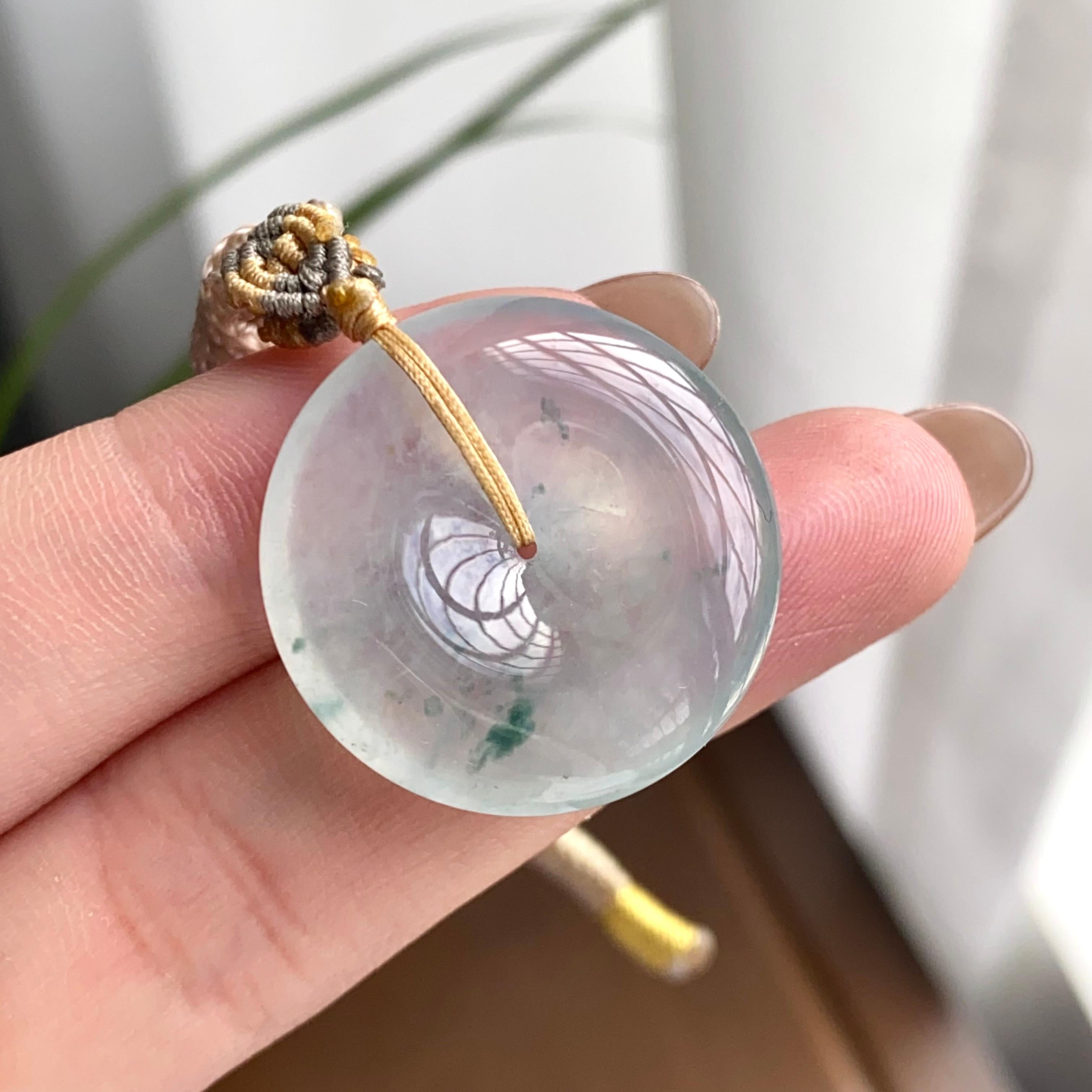 冰种飘花平安扣吊坠（yc262763）