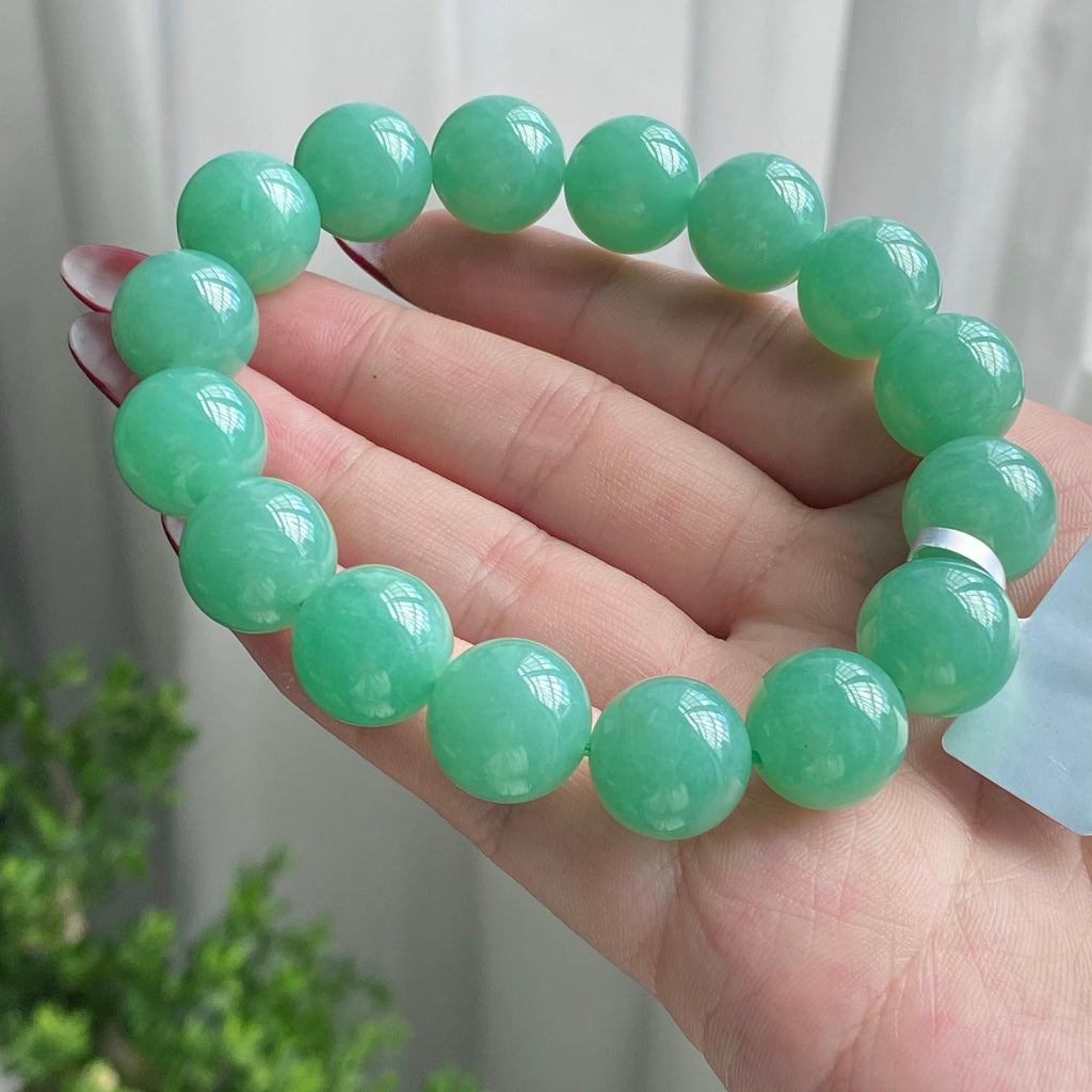 细糯种满绿单圈手串（16颗）（yc213509）