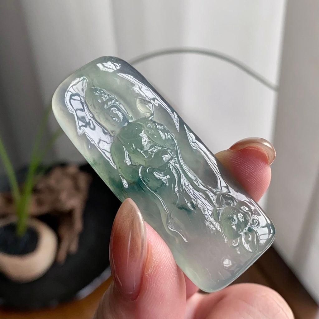 冰种飘花度母吊坠（yc260837）