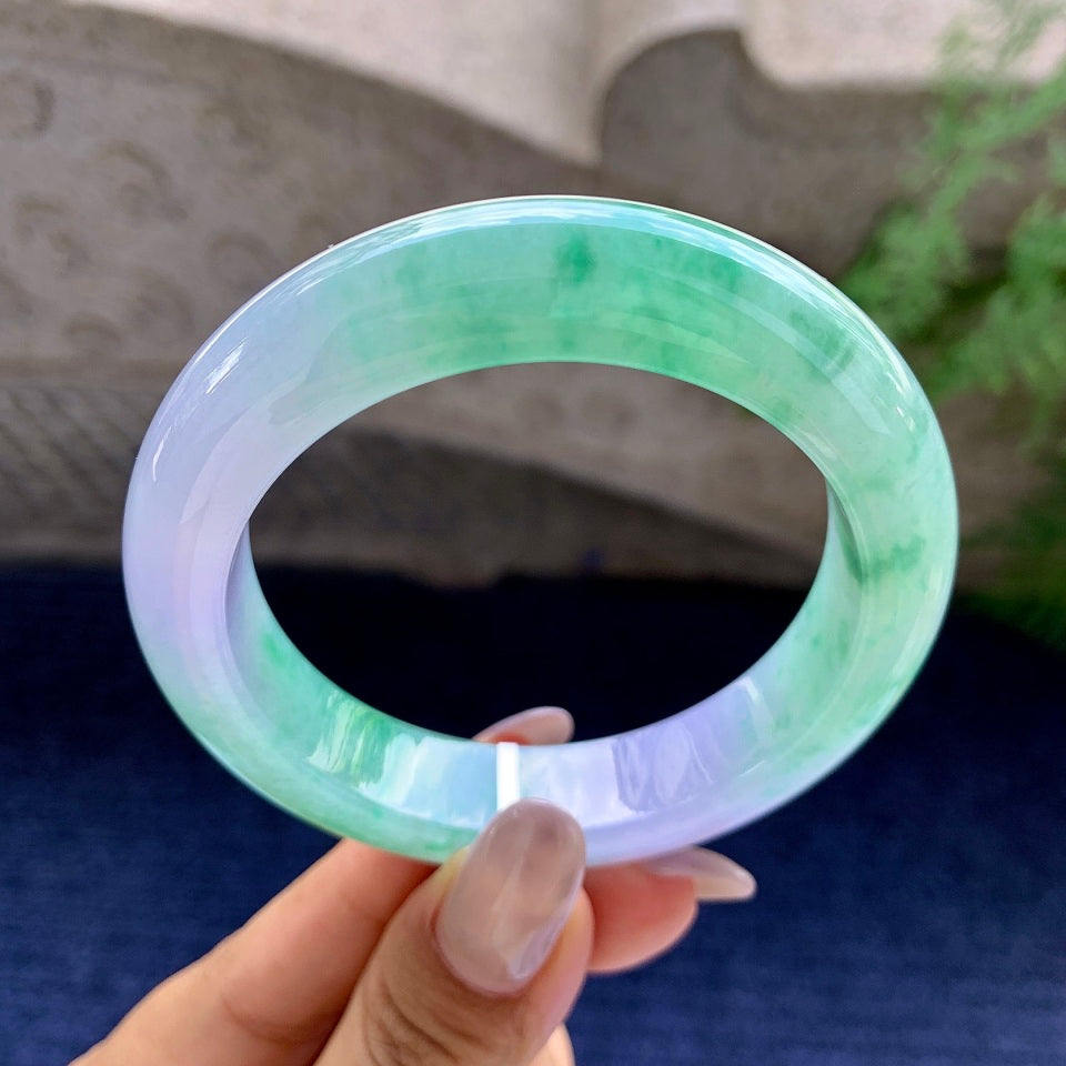 糯冰种春彩平安镯（55mm）（yc172336）