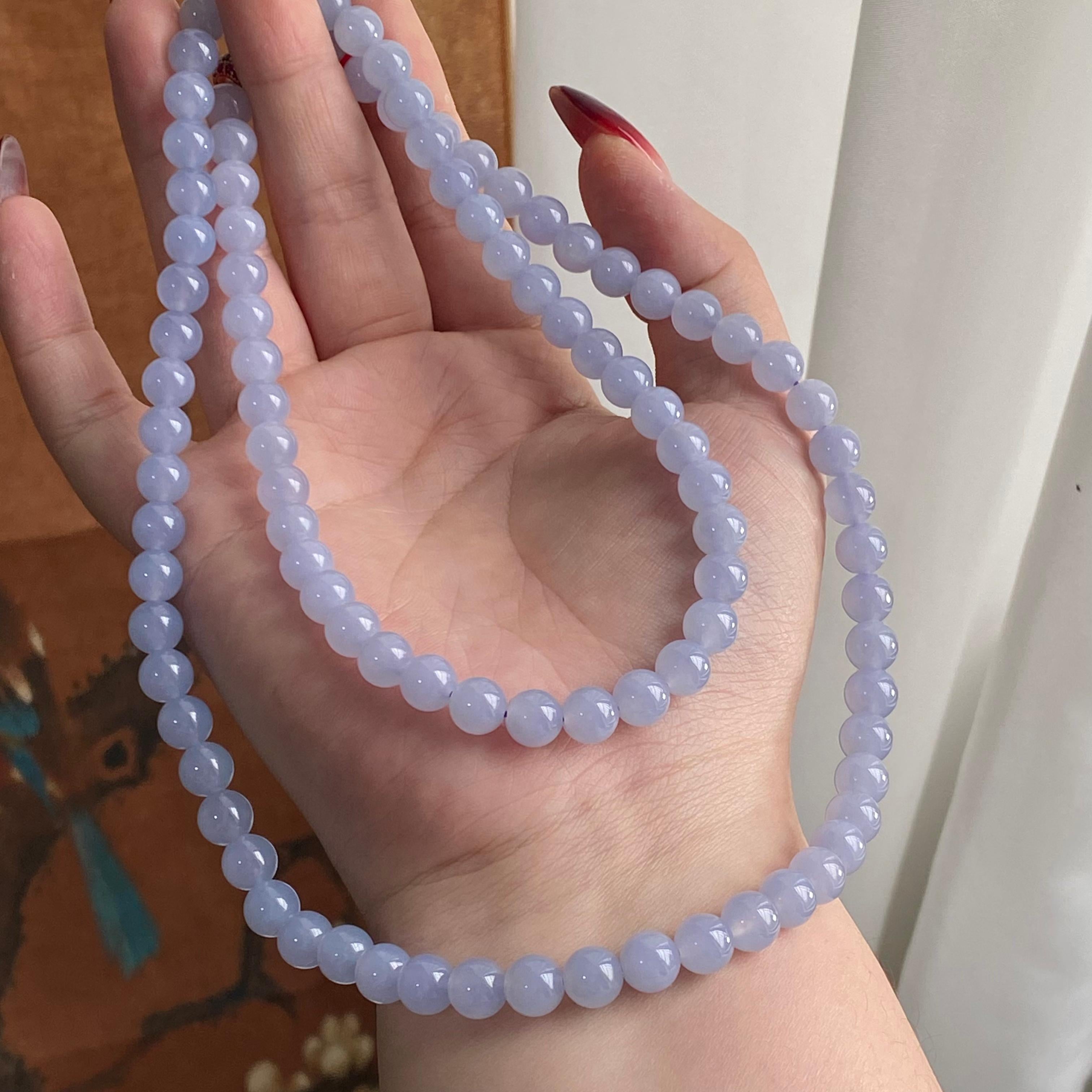 冰种紫罗兰珠链（98颗）（yc223981）