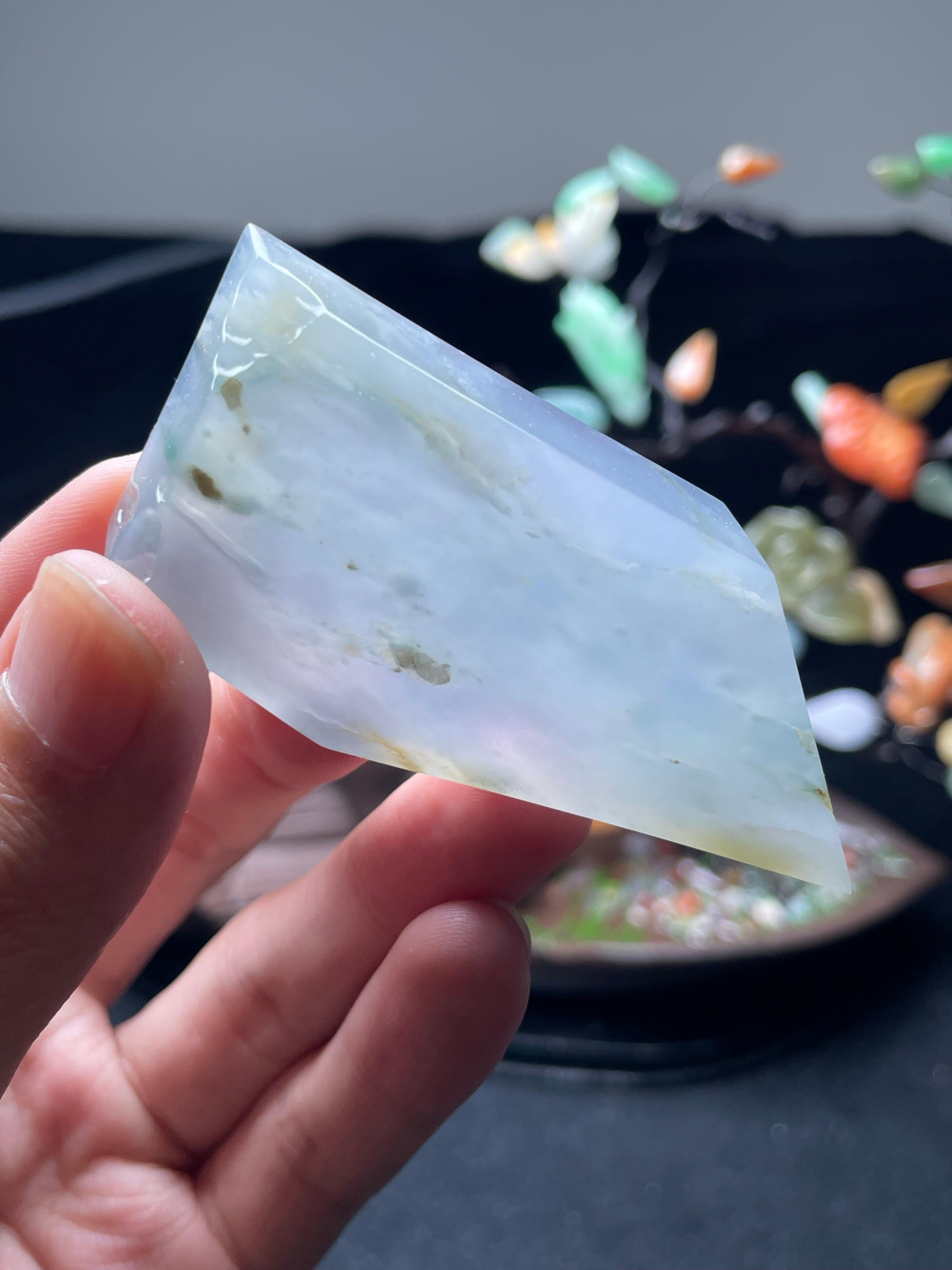 冰晴底飘花飘黄随形牌子料（yc521753）