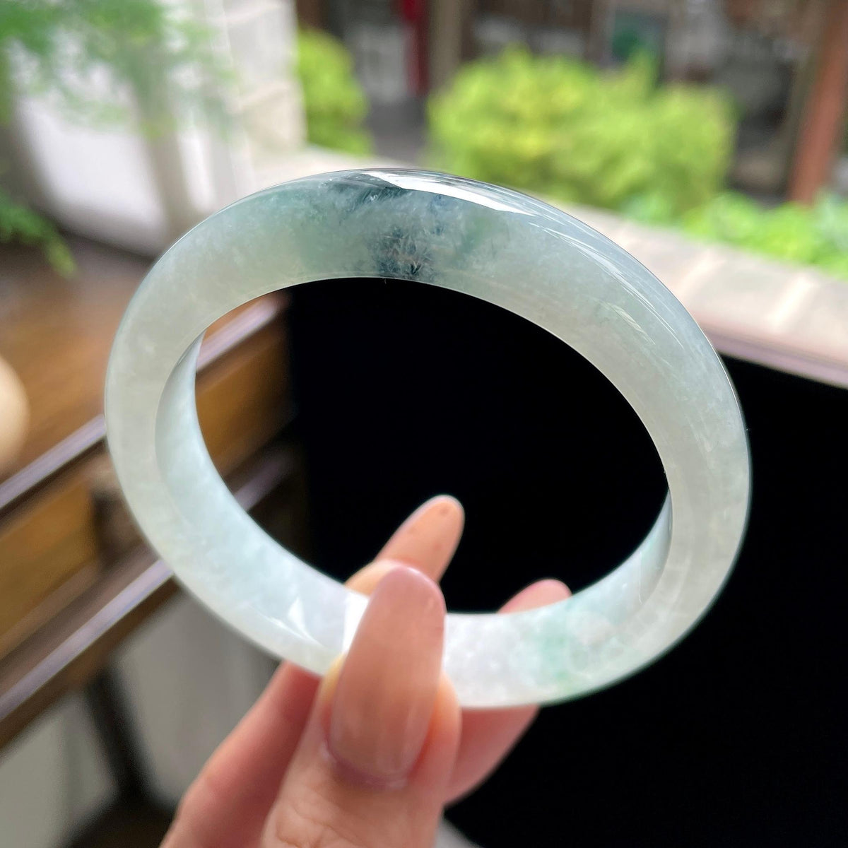 大圈口 糯种飘花正圈平安镯 58圈（yc709484）