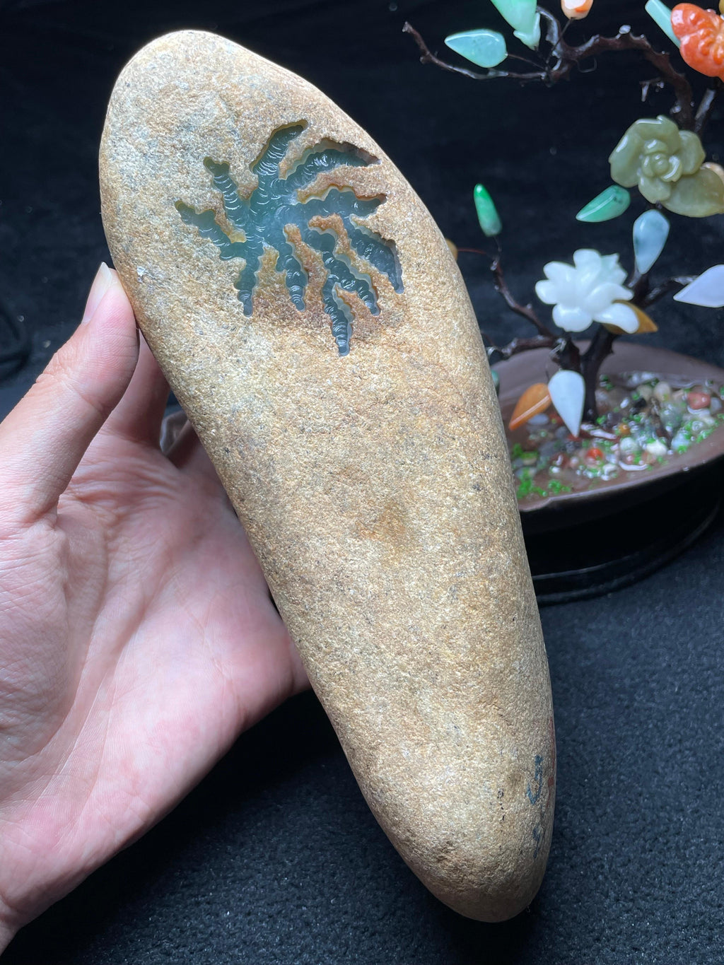 大马坎开窗冰晴手镯料（yc538249）