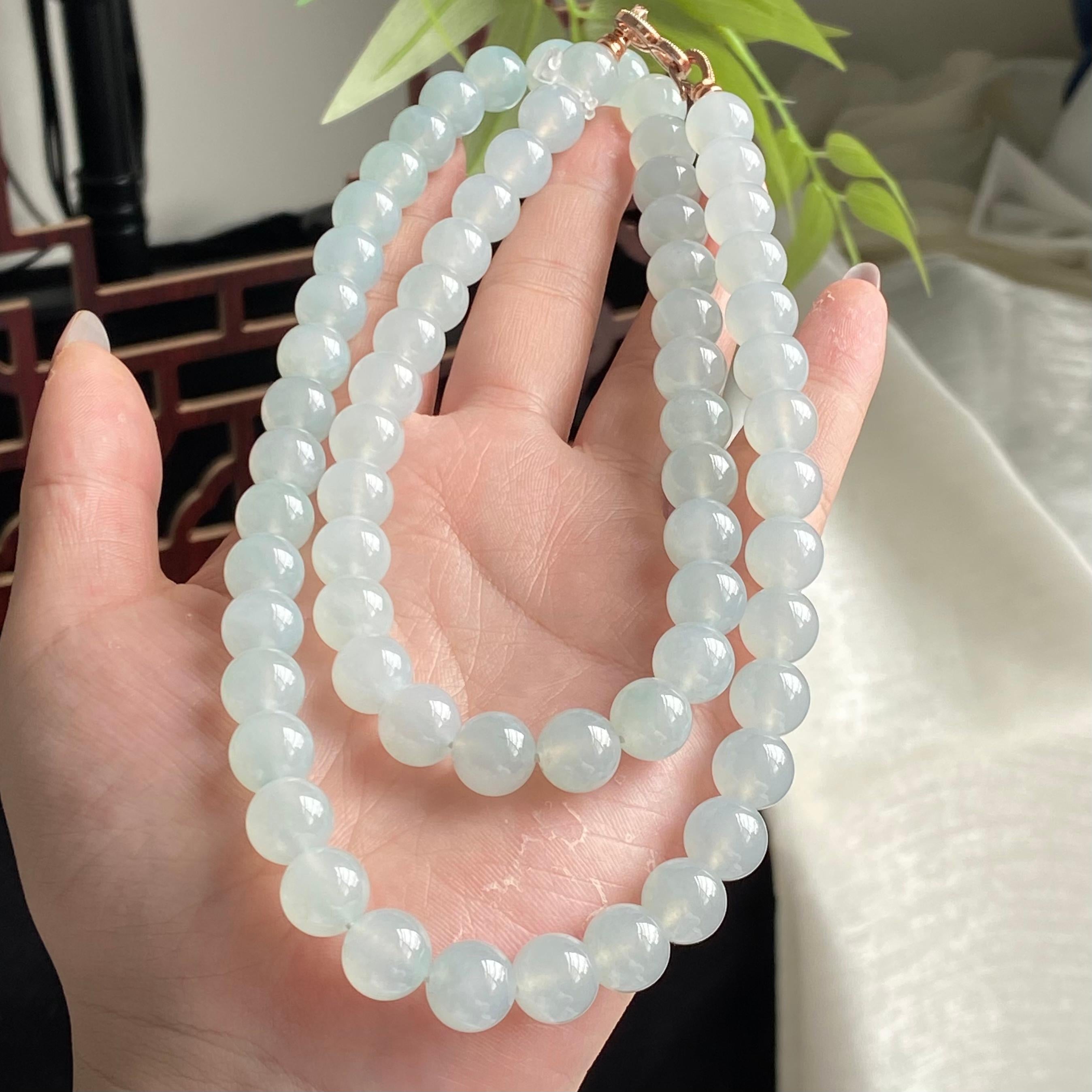 冰种晴底珠链（66颗）（yc196841）