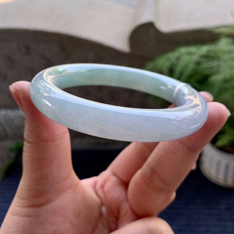 细糯种淡春彩圆条手镯（57.5mm）（yc094198）
