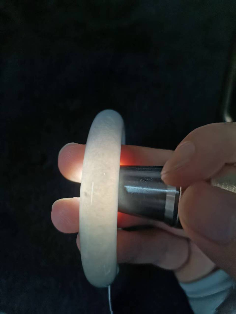 糯冰种晴水飘黄翡平安镯（55.6mm）（yc116072）