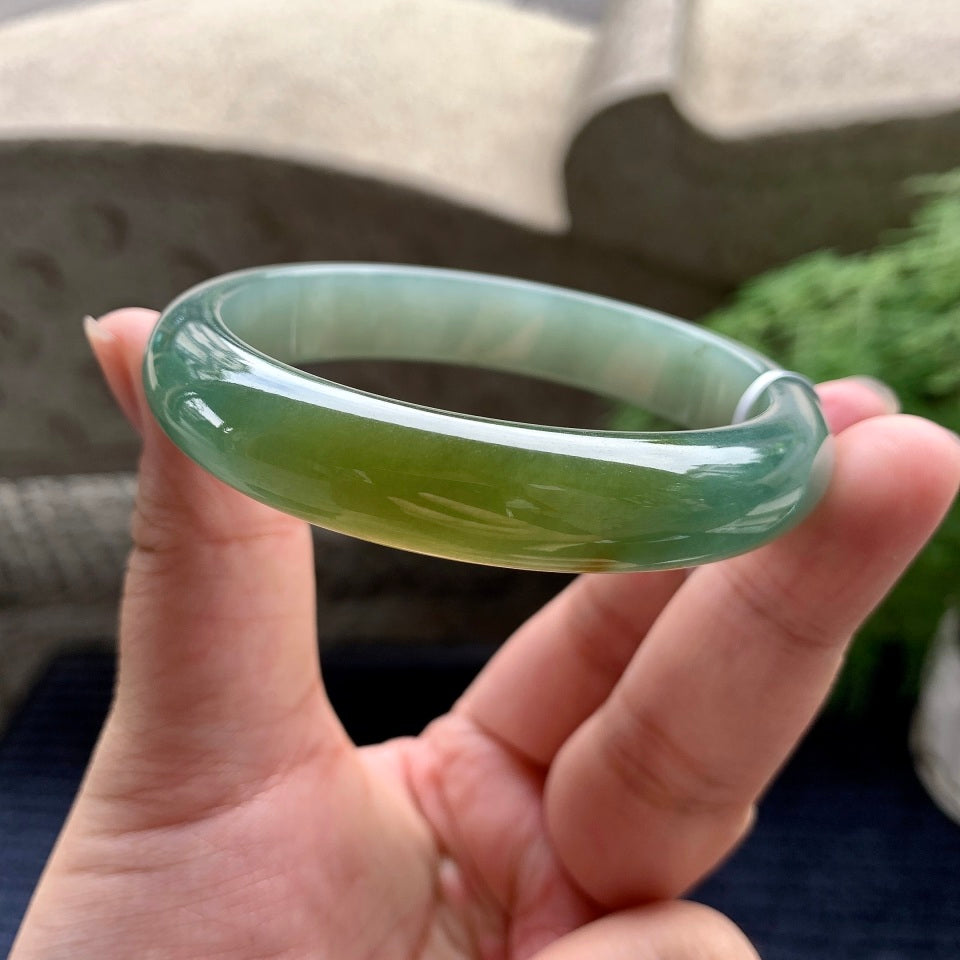 细糯种晴底飘黄翡平安镯（58.8mm）（yc101924）