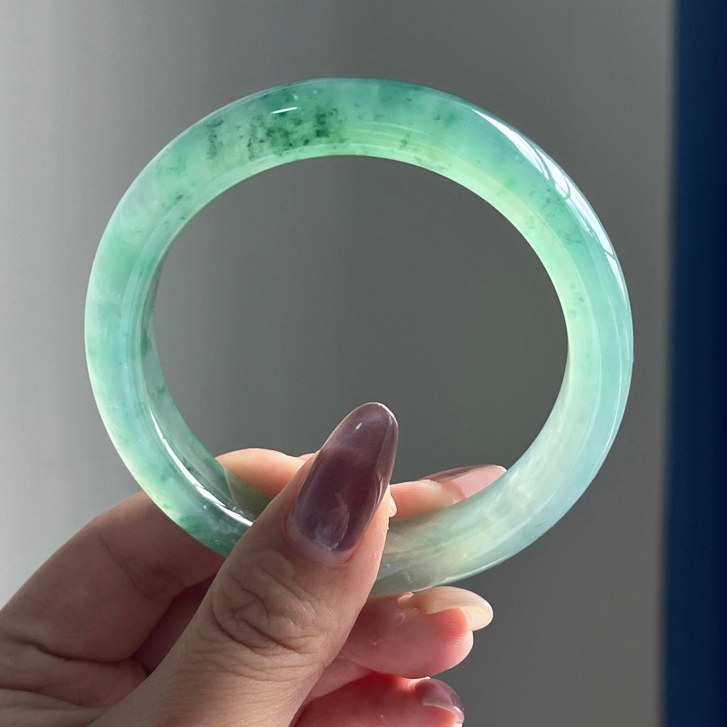 冰种飘花平安镯手镯（57圈）（yc197795）