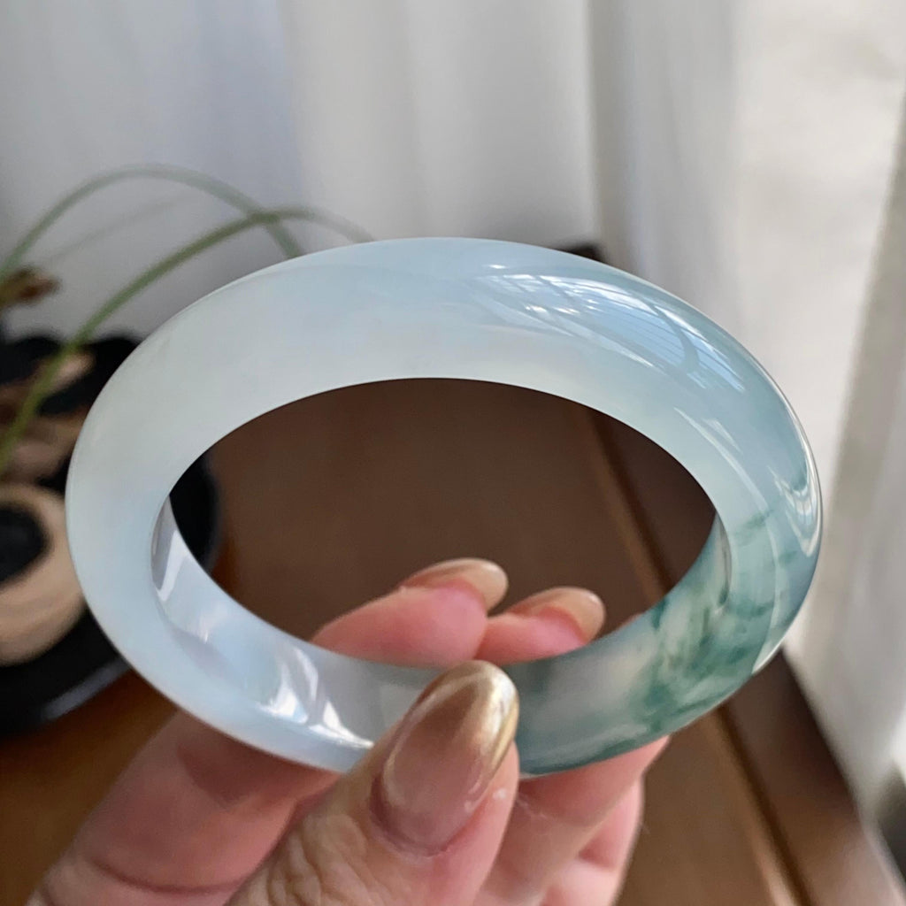 冰种飘花平安镯（53圈）（yc258941）