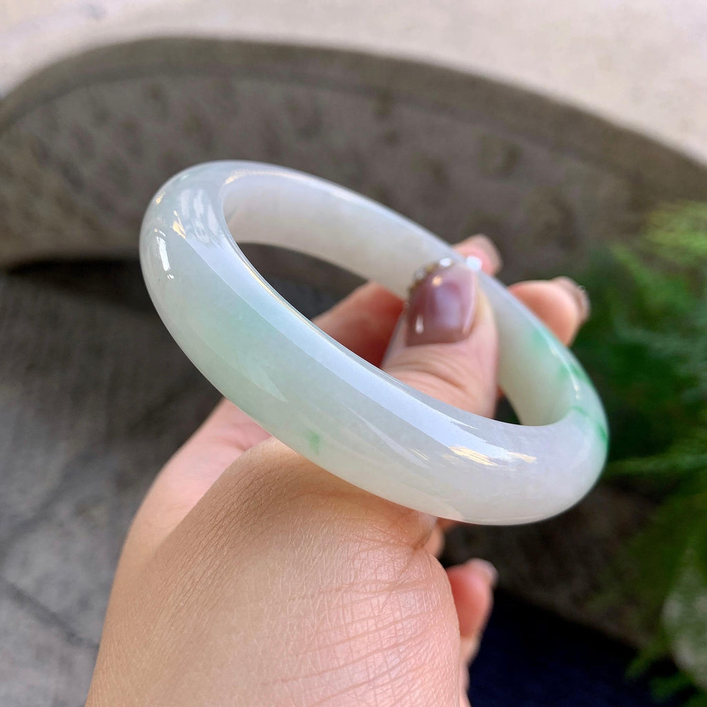 糯冰种飘花平安镯（55.2mm）（yc276213）