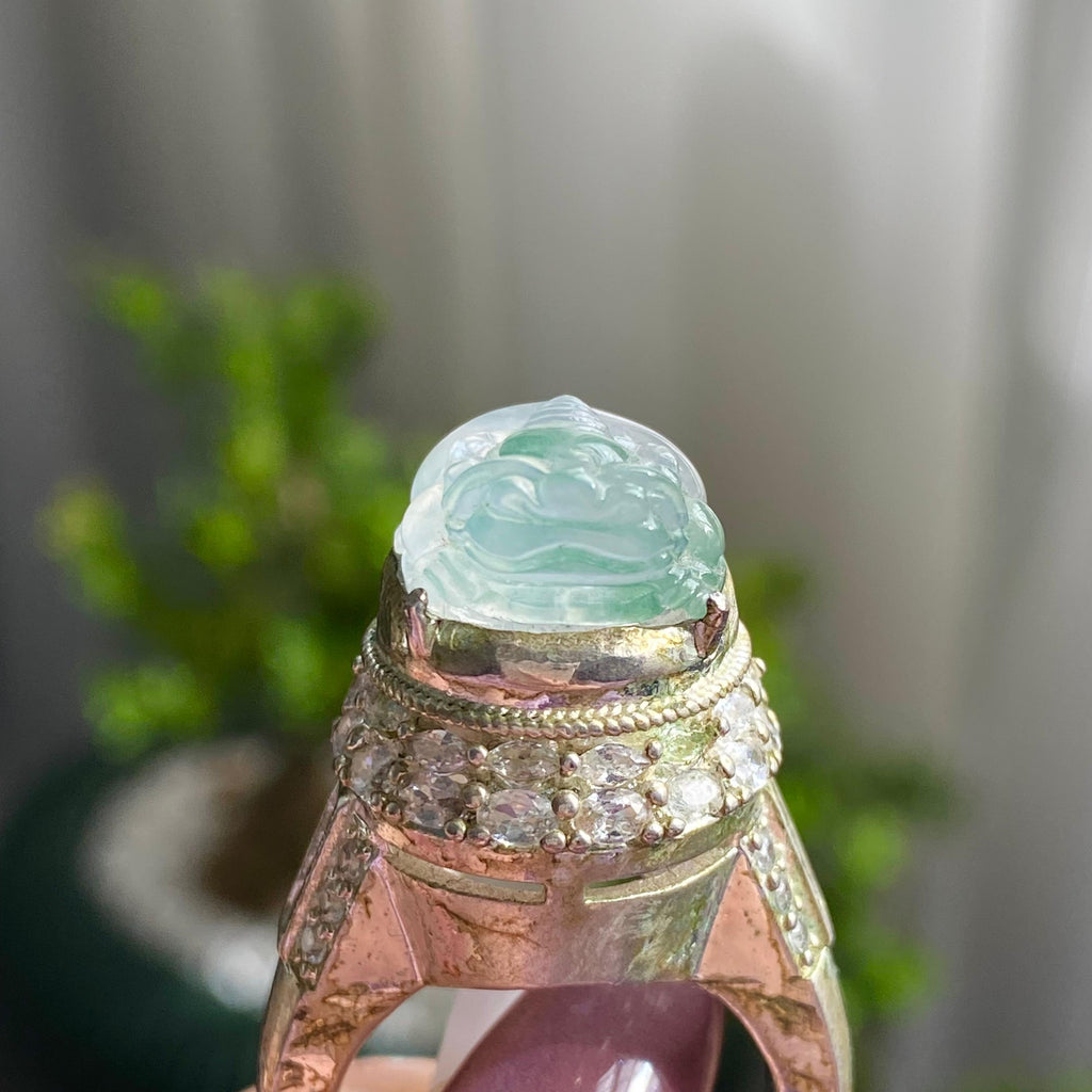 冰种飘花貔貅戒面裸石（yc199631）