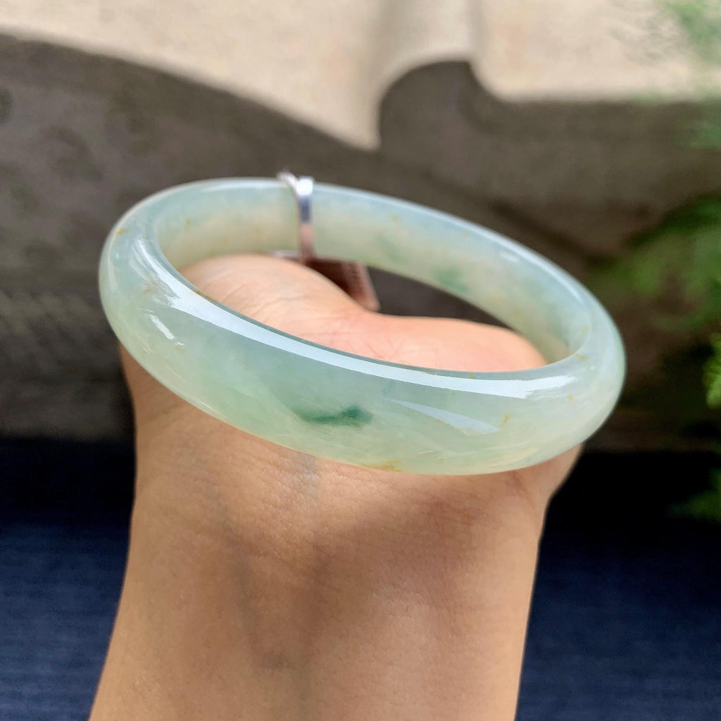 糯冰种晴水飘黄翡平安镯（58.3mm）（yc280874）