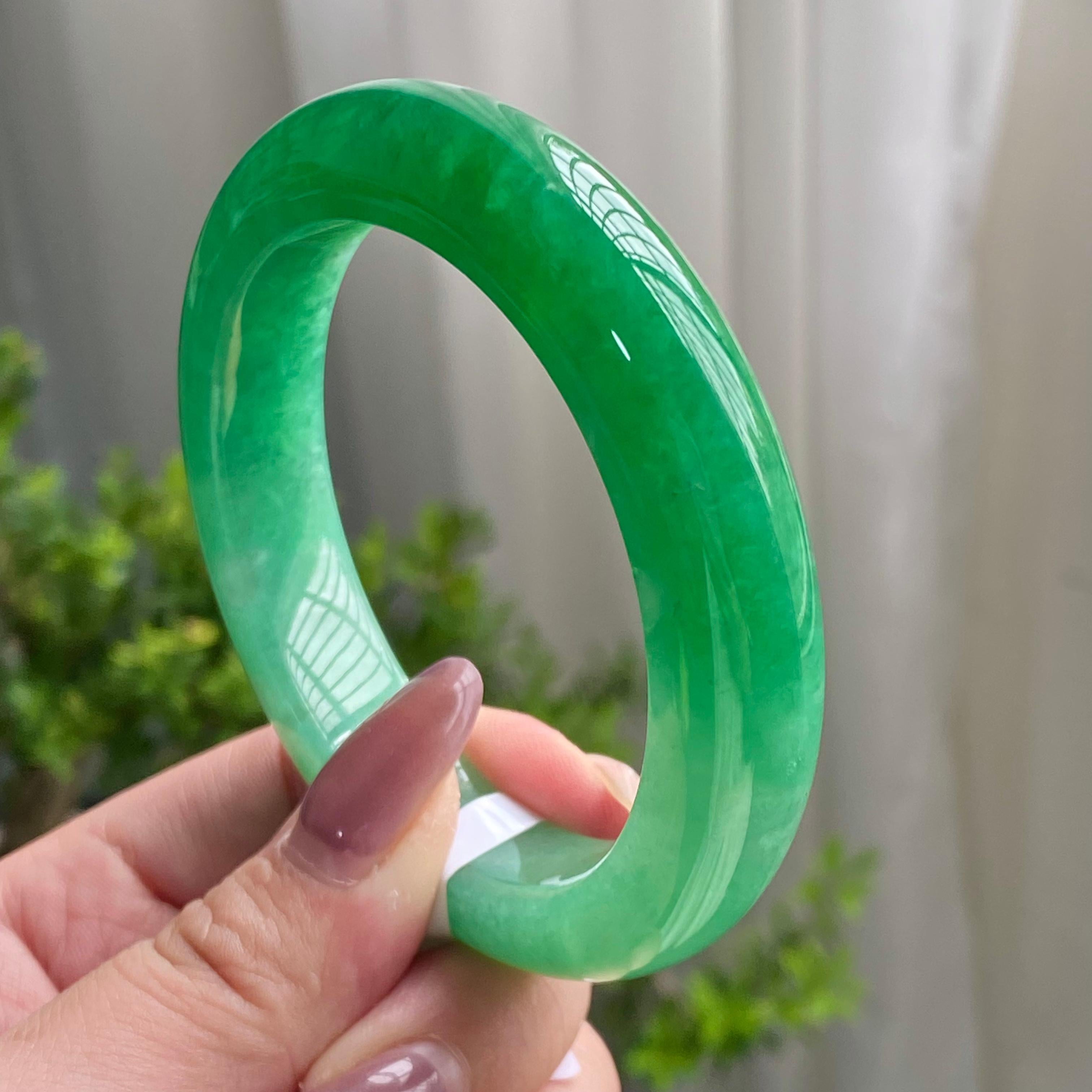 糯冰种满绿平安镯（55圈）（yc199715）