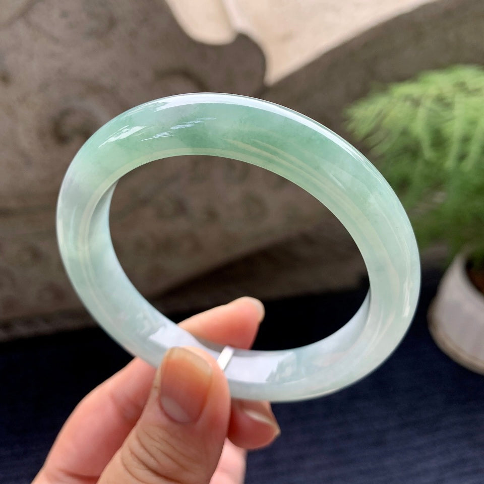 细糯种淡晴底平安镯（57.5mm）（yc090962）