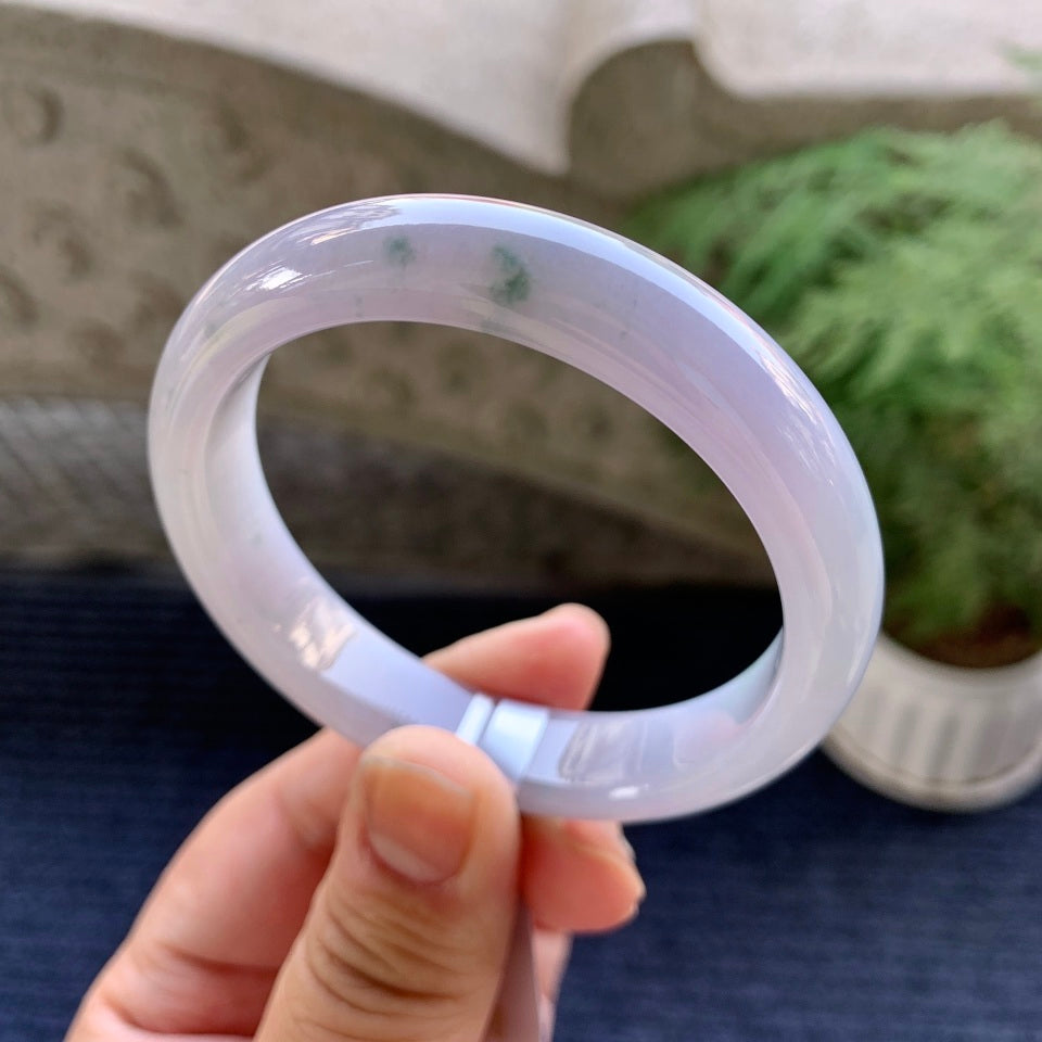 细糯种紫罗兰飘花平安镯（54.4mm）（yc079272）